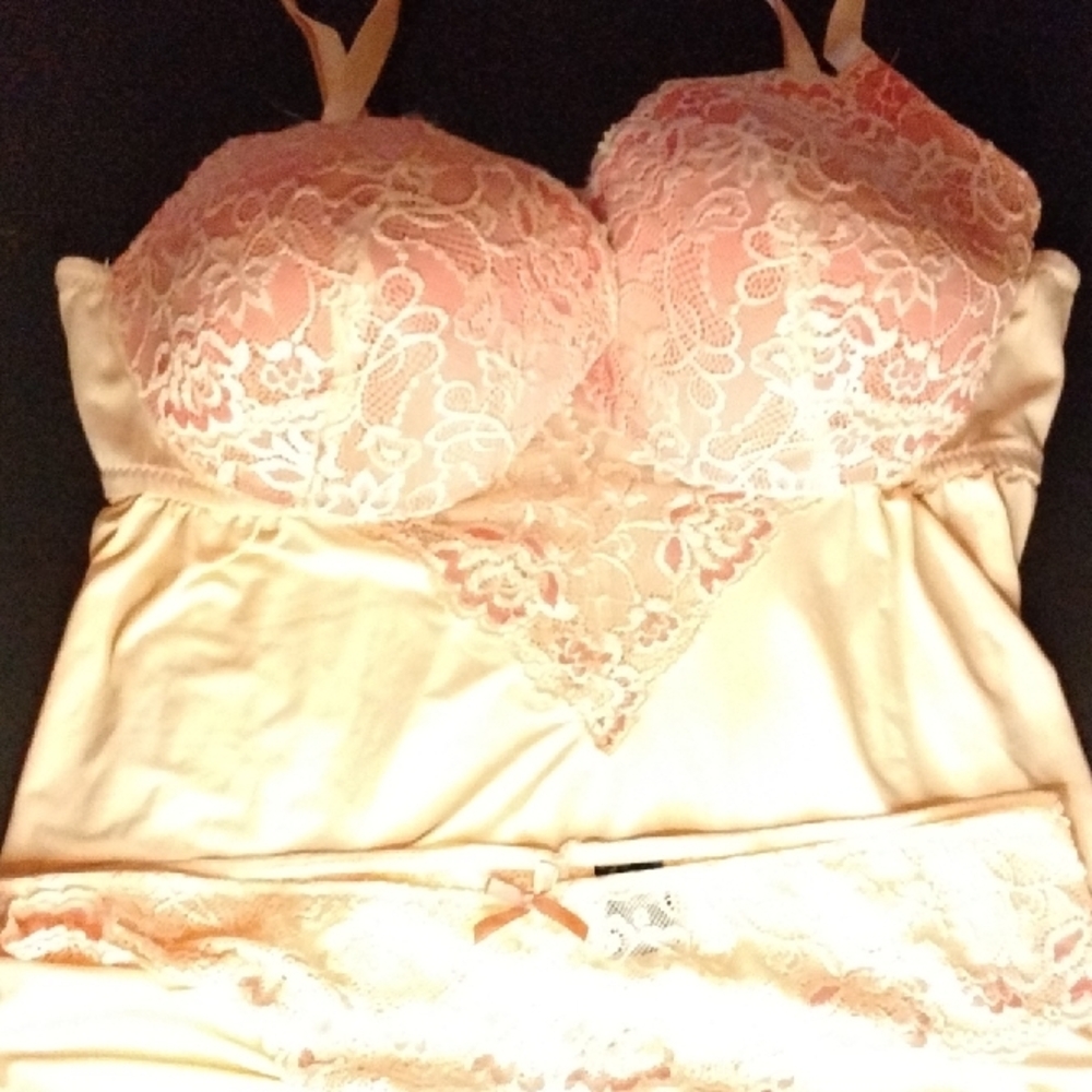 Pink Satin Pajama Set with Lace Details